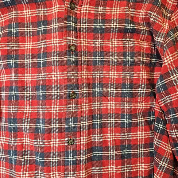 Vintage Eddie Bauer Sport Shop Heavyweight Flannel Shirt Red Blue Plaid Mens XXL - Picture 5 of 9